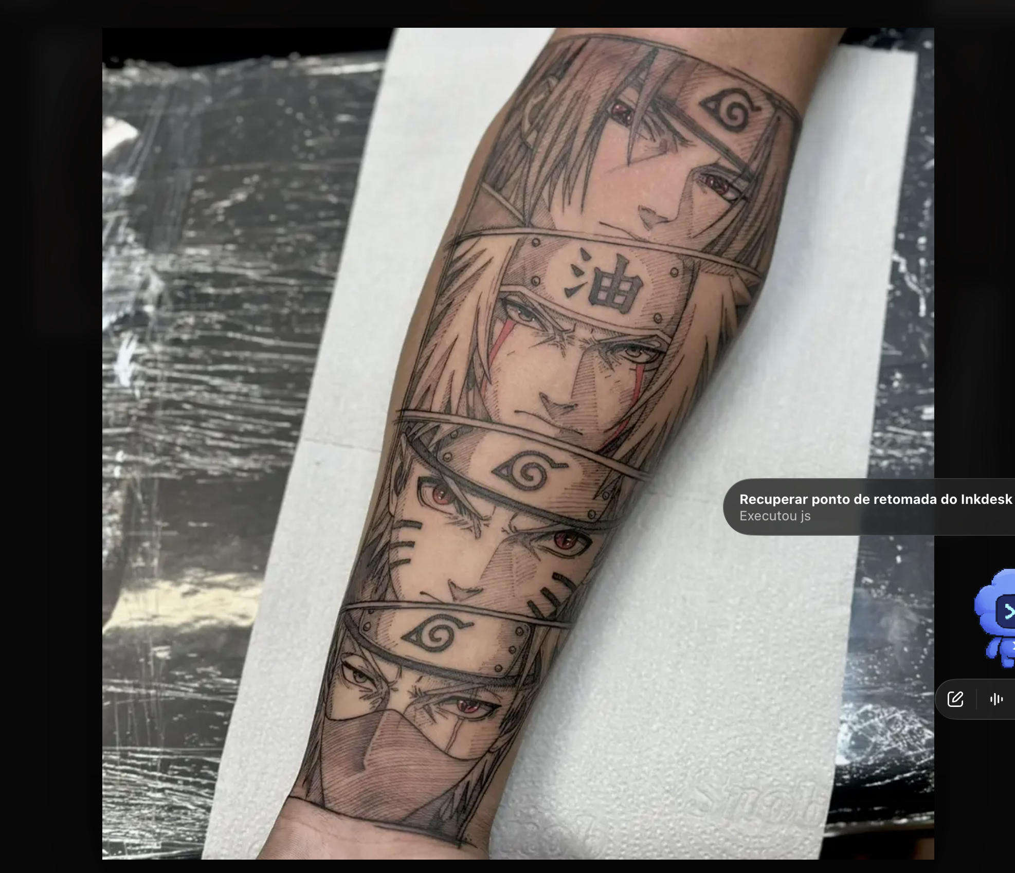 Tatuagem de personagens de Naruto feita na ADV Tattoo